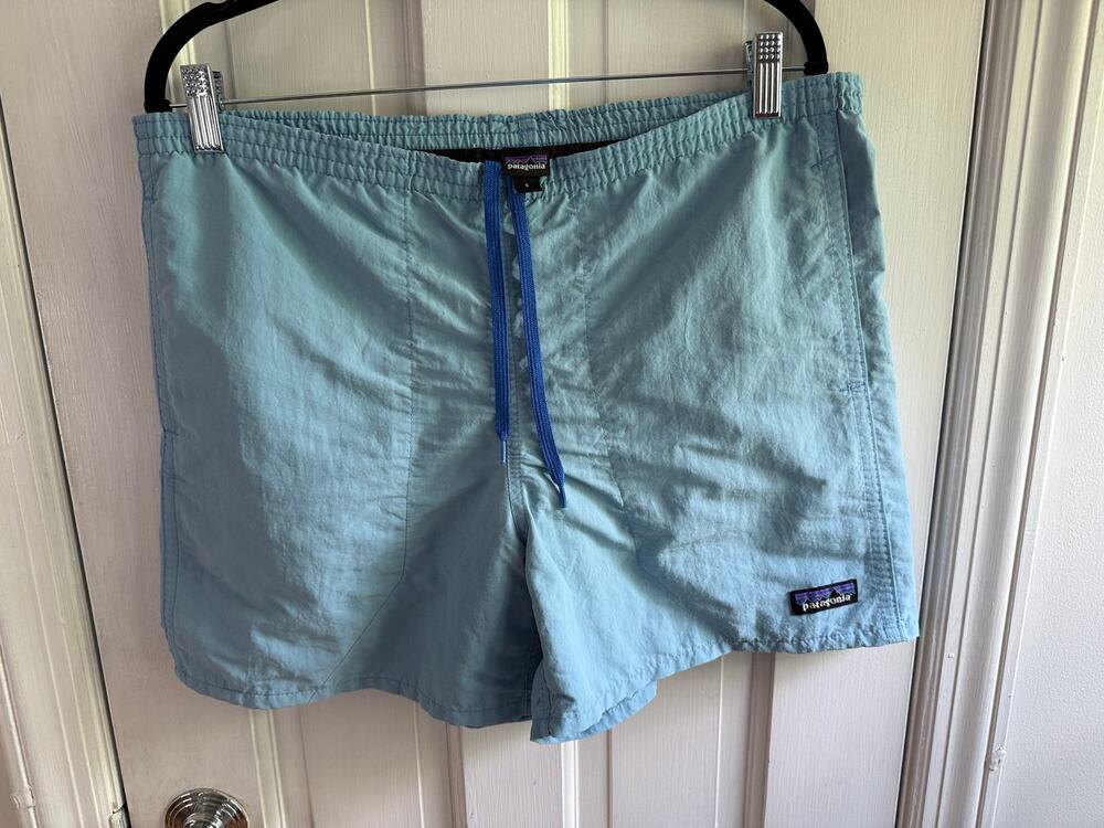 Patagonia Light Blue Baggies Swim Shorts Elastic Waist Small S